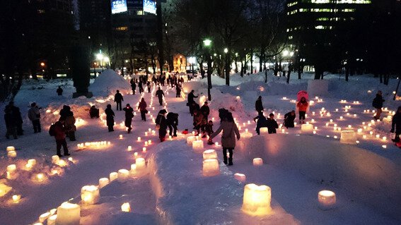 すすきののイルミネーション人気第7位 ゆきあかりin中島公園