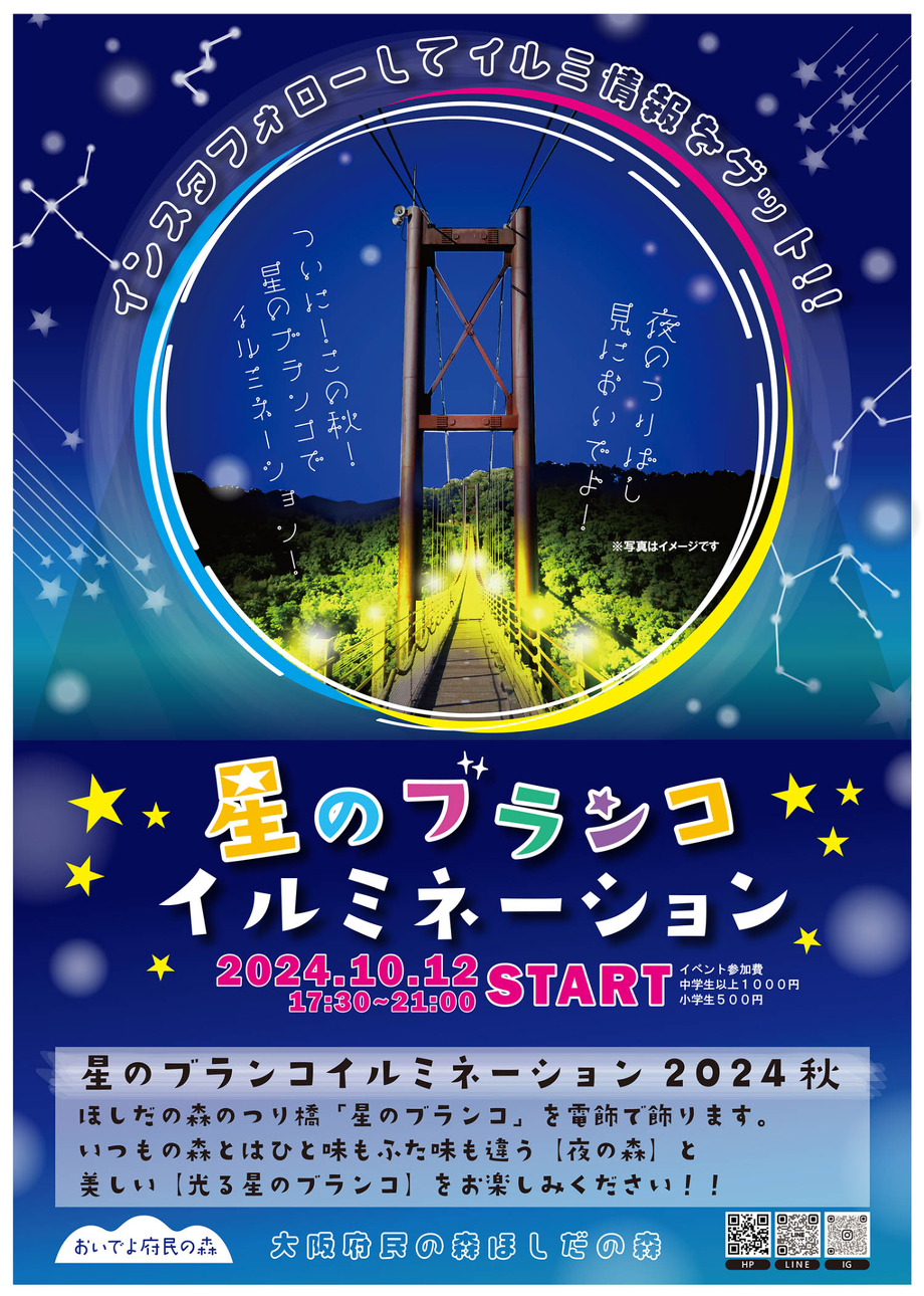 大阪の紅葉ライトアップのおすすめスポット20選　3位:星のブランコ